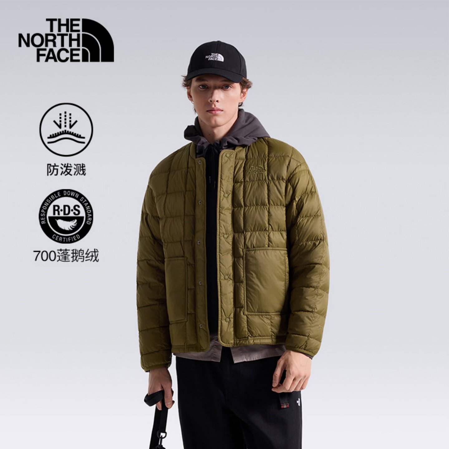 北面男700蓬轻量防风立领羽绒服