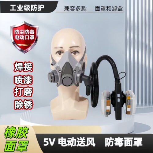 5V电动送风防毒面罩防甲醛