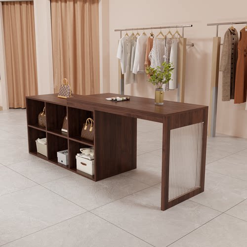 服装店中岛柜伸缩流水台