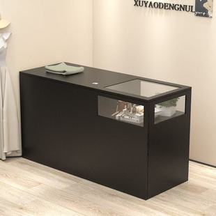 收银台服装店吧台网红女装店铺小型玻璃展示柜台桌饰品前台接待台