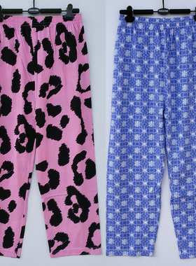 女士针织纯棉睡裤长裤春夏季薄款空调房家居裤春秋款睡裤月子可穿