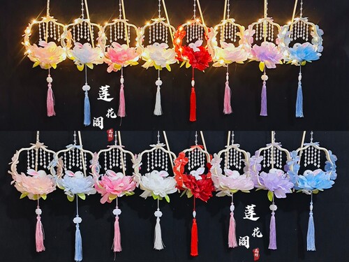 2024新年灯笼古风手工diy儿童手提玉兔子小花灯春节花灯