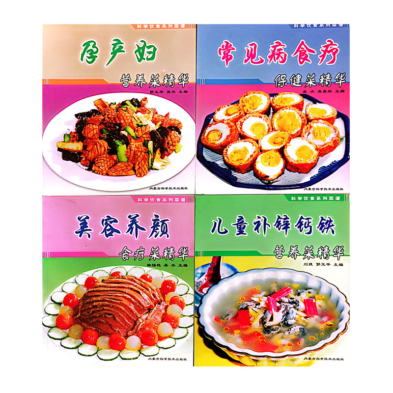 库存旧书 科学饮食系列菜谱套装四册 孕产妇儿童补锌钙铁 美容养颜 常见病食疗 保健营养菜精华 4本 正版书