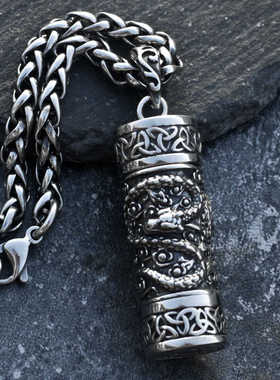 复古双龙香水瓶项链男可打开