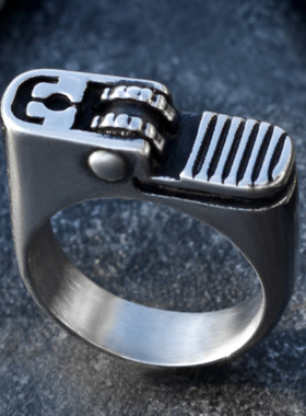 个性打火机戒指男士嘻哈潮人