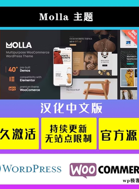 Molla WP主题 Wordpress 多功能电子商务WooCommerce网站模板