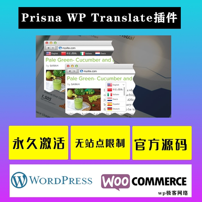 Prisna WP Translate WP插件 中文版 多功能制作精美多合一翻译