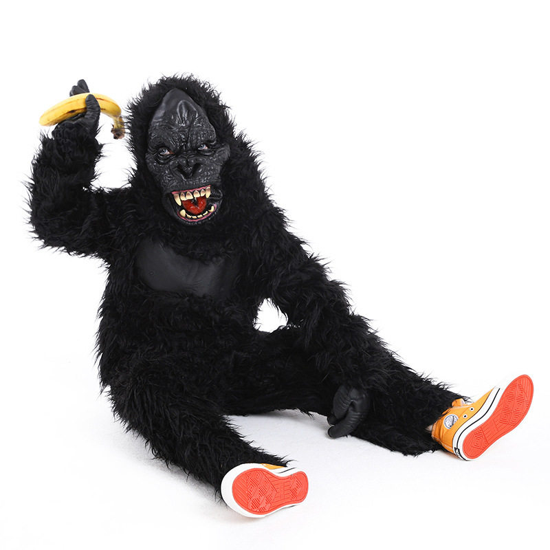 儿童万圣节外贸款 亲子怪兽派对扮演 动物装King Kong 毛绒黑猩猩