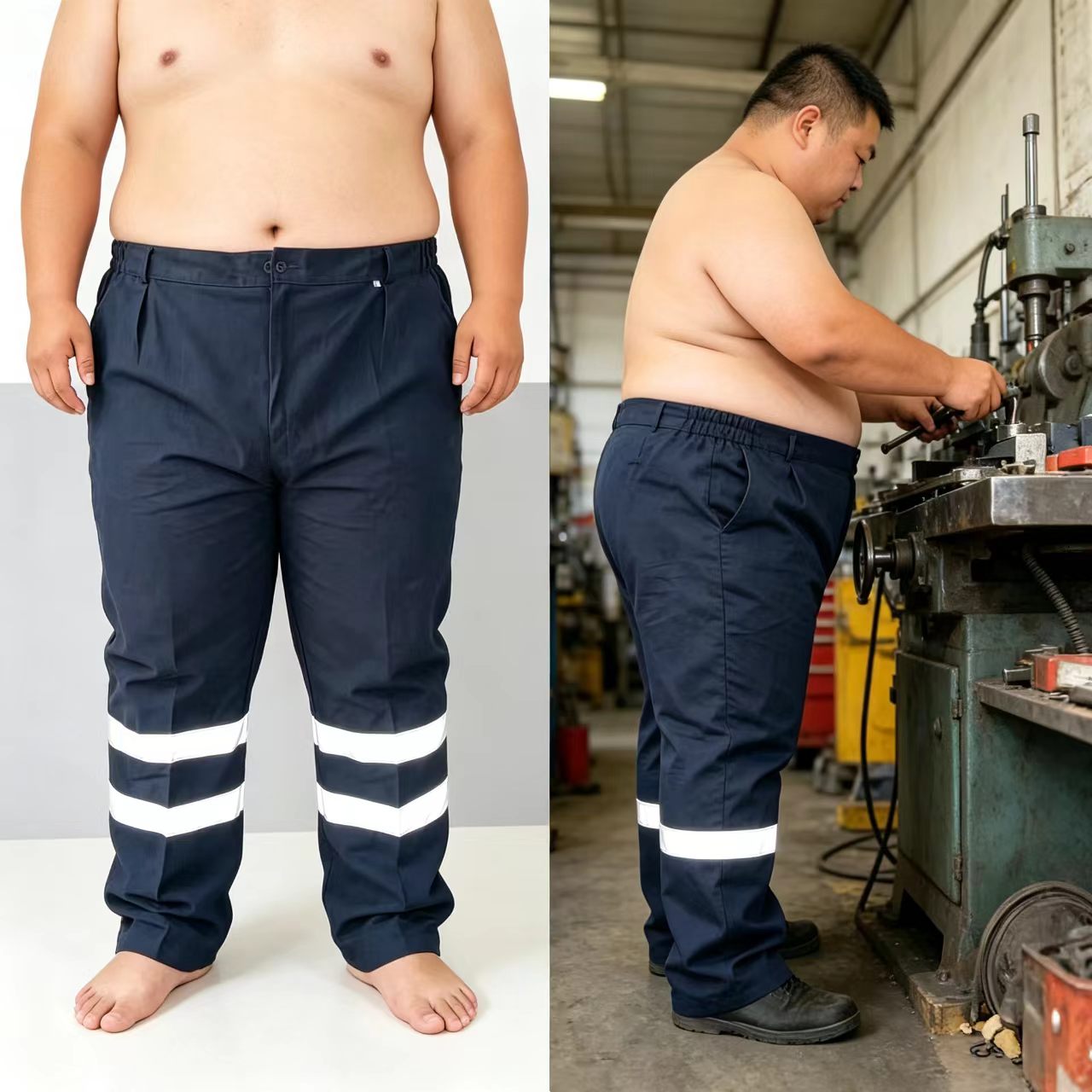加肥大码防静电工装裤反光条耐磨