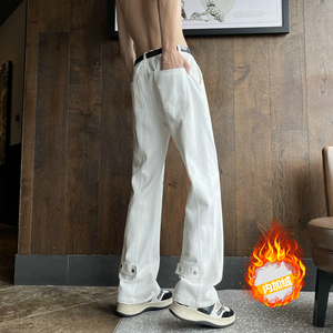加绒加厚微喇叭弧形拼接牛仔裤504-K806-P55控79（加绒P65控89）图片