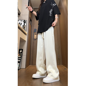 新中式风缎面丝滑西裤高级感潮牌垂感休闲长裤504-K839-P45控68图片