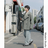 加棉加厚双排扣短款毛呢大衣外套潮504-F07-P85（加棉P95控138），男装毛呢大衣，星座504