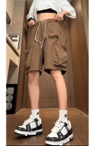 25夏多巴胺短裤潮牌多口袋工装宽松休闲五分裤504-K336-特P31控58，男装牛仔裤，星座504