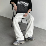26新款学生男女微喇叭弧形拼接牛仔裤休闲裤潮504-K806-P55控79，男装牛仔裤，星座504