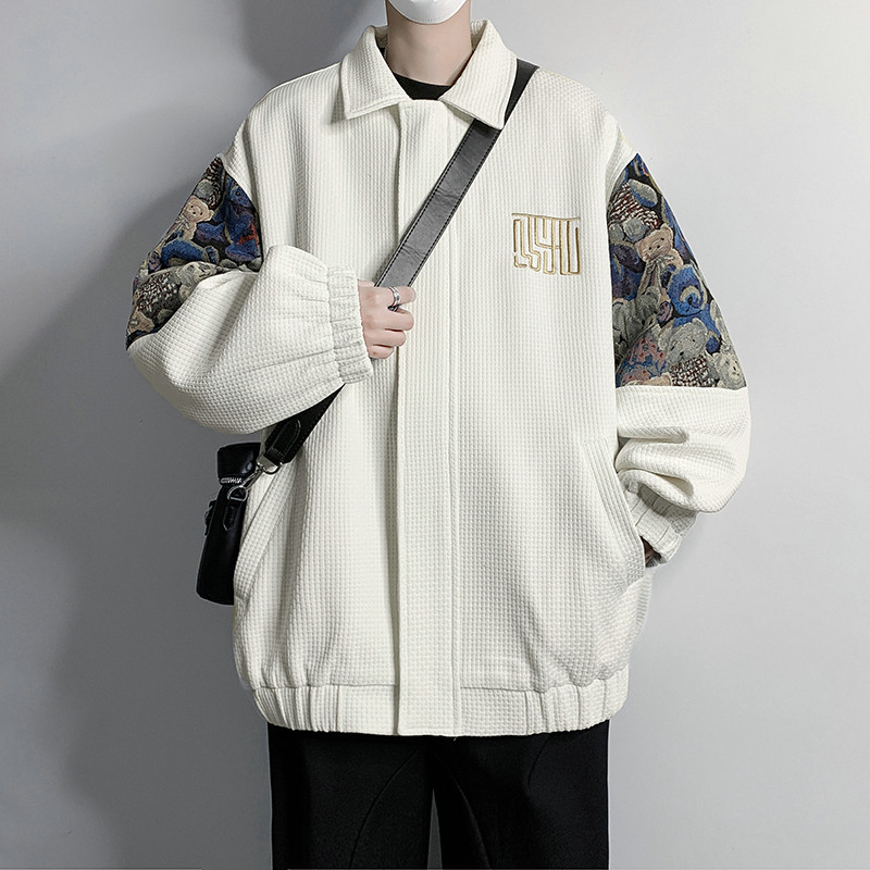 26新款小香风小熊撞色拼接潮流上衣夹克外套504-W662-P65,男装夹克,星座504