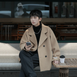 加棉加厚双排扣短款毛呢大衣外套潮504-F07-P85（加棉P95控138），男装毛呢大衣，星座504