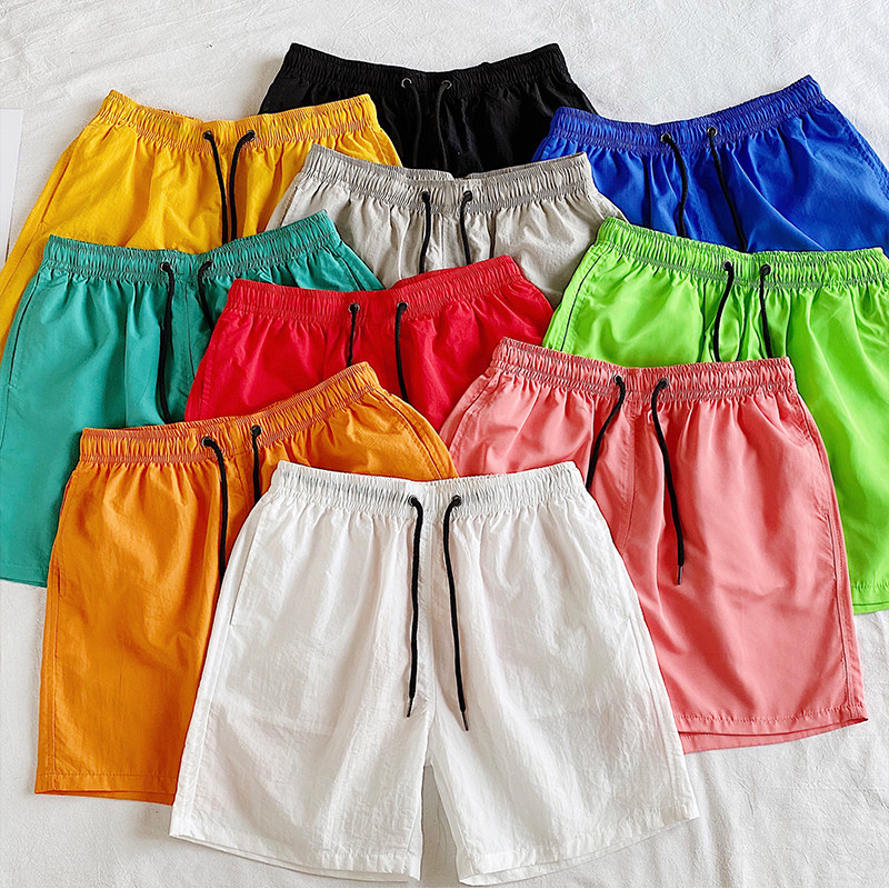 25夏季平铺白底短裤五分裤男女速干沙滩裤M-5XL504-k02-P15图片