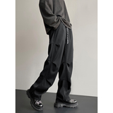 26新款褶皱垂感直筒小西裤休闲裤直播长裤潮504-K173-P55控78，男装西裤，星座504