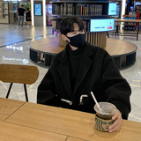 23冬季港风新款加绒加厚短款牛角扣毛呢大衣外套504-F13-P90控138，男装毛呢大衣，星座504