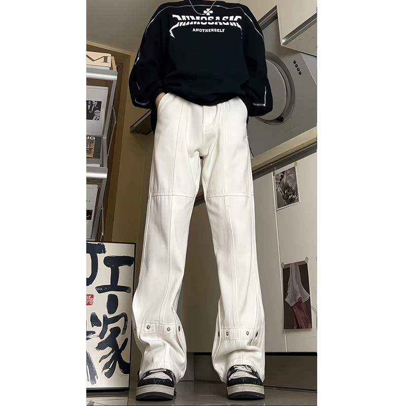26美式高街微喇叭铆钉牛仔裤潮牌高级感长裤504-K153-P55控78,男装牛仔裤,星座504