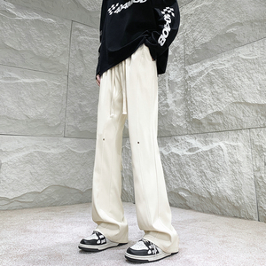 26港风铆钉垂感冰丝喇叭西裤加长休闲裤直播品控504-K812-P55控79，男装西裤，星座504