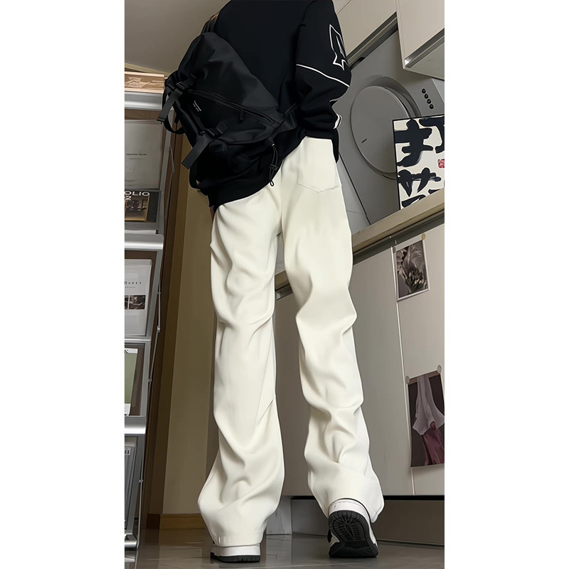 26新款褶皱垂感直筒小西裤休闲裤直播长裤潮504-K173-P55控78,男装西裤,星座504