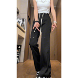 26港风铆钉垂感冰丝喇叭西裤加长休闲裤直播品控504-K812-P55控79，男装西裤，星座504