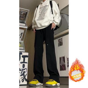 加绒加厚微喇叭弧形拼接牛仔裤504-K806-P55控79（加绒P65控89）图片