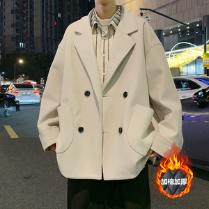 加棉加厚学生口袋短款毛呢大衣504-F51-P75控118（加棉P90控128）,男装毛呢大衣,星座504