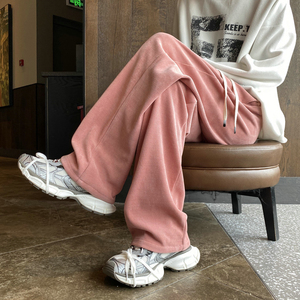 加绒加厚灯芯绒裤宽松阔腿裤504-K184-P45控68（加绒P50控75）图片