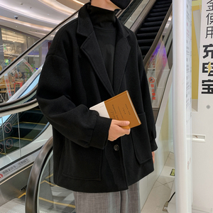 韩系短款加绒加厚毛呢大衣风衣外套504-F12-P75（加绒P95控128）图片