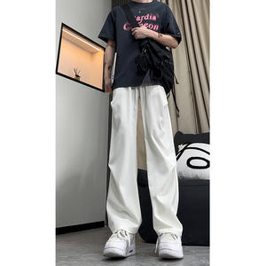 褶皱垂感西裤男士夏季直筒休闲裤宽松阔腿裤子504-K840-特P25控58图片