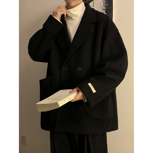加棉加厚学生口袋短款毛呢大衣504-F51-P75控118（加棉P90控128）图片