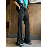 26微喇叭阔腿裤脚开叉垂感西裤宽松运动休闲长裤504-K168-P55控78，男装西裤，星座504