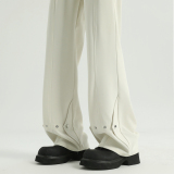 美式高街垂坠感微喇工装纽扣西裤宽松休闲长裤504-K198-P50控78，男装休闲裤，星座504