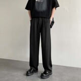 cleanfit垂感休闲西裤韩版冰丝拖地裤-直播品控-504-K100-P50，男装休闲裤，星座504