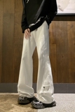 2026新款美式高街拼接牛仔裤潮流微喇叭裤长裤504-K185-P55控78，男装牛仔裤，星座504