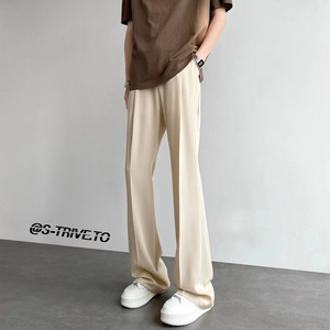 cleanfit高弹垂感喇叭西裤加长休闲裤-直播品控-504-K162-P55控78图片