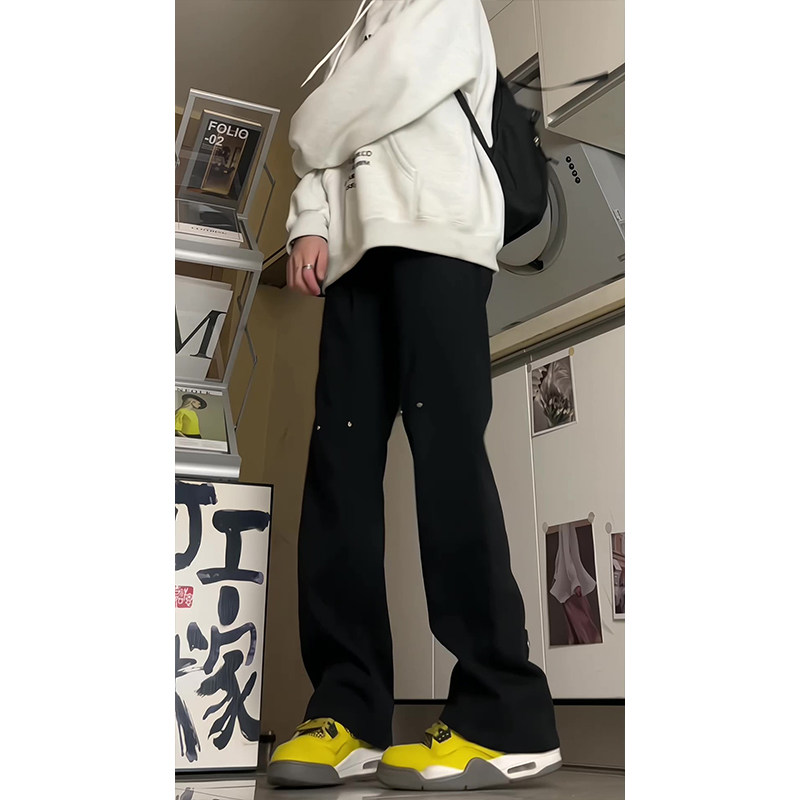 加绒加厚微喇叭弧形拼接牛仔裤504-K806-P55控79（加绒P65控89）,男装牛仔裤,星座504