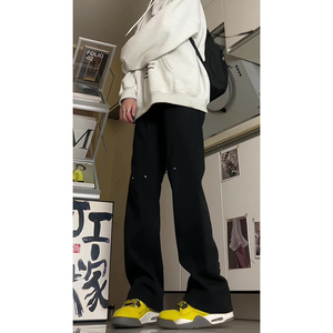 加绒加厚微喇叭弧形拼接牛仔裤504-K806-P55控79（加绒P65控89）图片