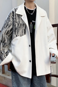 25港风新款杂染迷彩拼接工装夹克外套潮504-W630-P65控88图片