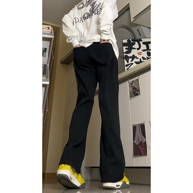 2026新款美式高街拼接牛仔裤潮流微喇叭裤长裤504-K185-P55控78,男装牛仔裤,星座504