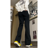 2026新款美式高街拼接牛仔裤潮流微喇叭裤长裤504-K185-P55控78，男装牛仔裤，星座504