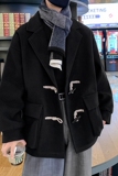 23冬季港风新款加绒加厚短款牛角扣毛呢大衣外套504-F13-P90控138，男装毛呢大衣，星座504
