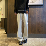 2025新款潮流拼接柳钉微喇叭西裤休闲裤长裤504-K828-P55控78，男装西裤，星座504