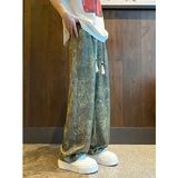 新中式风复古缎面裤子高级感垂感休闲裤504-K191-P45控68，男装休闲裤，星座504