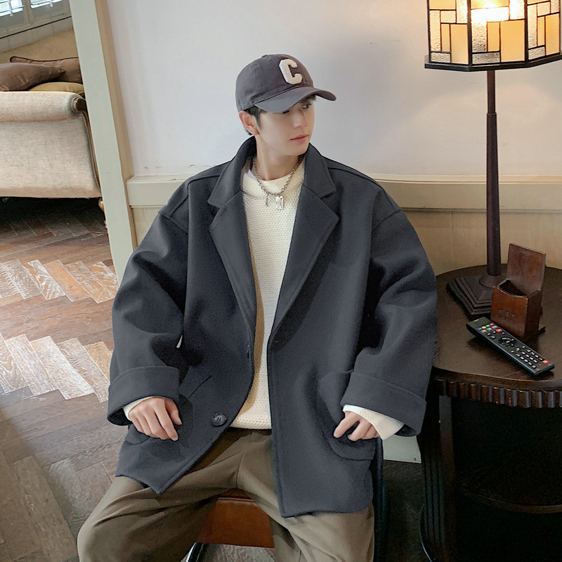 加棉加厚情侣毛呢大衣风衣外套潮504-F900-P70（加棉P90控128）,男装风衣,星座504