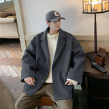 加棉加厚情侣毛呢大衣风衣外套潮504-F900-P70（加棉P90控128），男装风衣，星座504