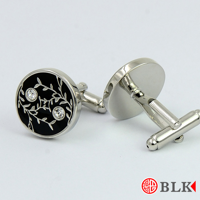 AUSTRIA IMPORTED CRYSTAL CUFFLINKS MIRROR FLOWER WATER MOON BLACK AND WHITE ELEGANT RHYME CUFF CUFF NAILS FRENCH SHIRT BUCKLE MENS ACCESSORIES