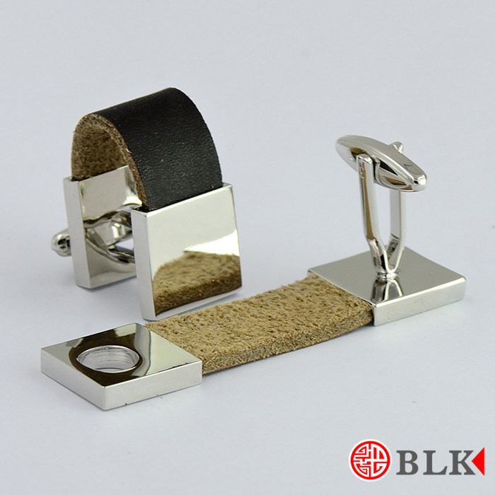 BUSINESS MENS LEATHER CHAIN CUFFLINKS HIGH-END COWHIDE CUFFS CUFF NAILS FRENCH SHIRT ACCESSORIES CUFFLINKS